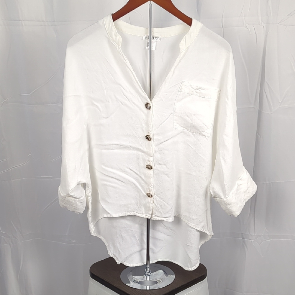 VENUS Cream Button-Down Blouse - image 1